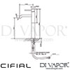 Cifial 32401MI-X11 U PVD X11 Tall Mini Mono Basin Mixer Tap Dimensions